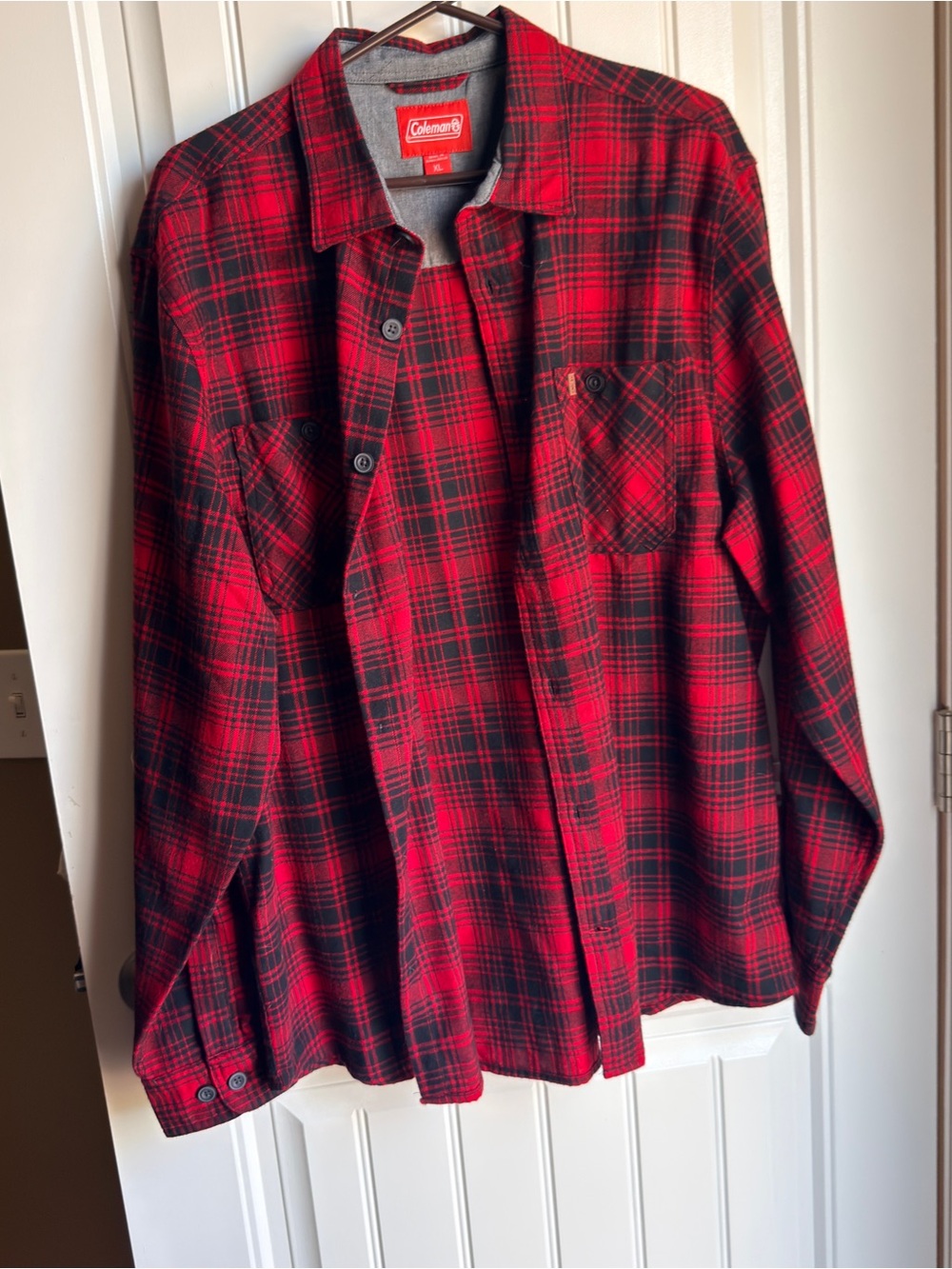 Coleman Red and Black Plaid Button-Down Shirt